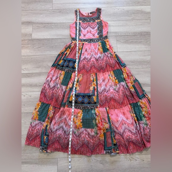 Anthropologie Alessandra Maxi Dress Bhanuni Jyoti Sz 6 Small Boho Beaded Tiered - Picture 15 of 16